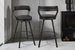 Avignon 40.5 in. Mottled Silver Low Back Metal Frame Swivel Bar Stool with Faux Leather Seat (Set of 2)