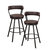 Avignon 40.5 in. Mottled Silver Low Back Metal Frame Swivel Bar Stool with Faux Leather Seat (Set of 2) - Mottled Silver and Brown