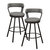 Avignon 40.5 in. Mottled Silver Low Back Metal Frame Swivel Bar Stool with Faux Leather Seat (Set of 2) - Mottled Silver and Gray