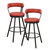 Avignon 40.5 in. Mottled Silver Low Back Metal Frame Swivel Bar Stool with Faux Leather Seat (Set of 2) - Mottled Silver and Red
