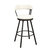 Avignon 40.5 in. Mottled Silver Low Back Metal Frame Swivel Bar Stool with Faux Leather Seat (Set of 2)