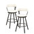 Avignon 40.5 in. Mottled Silver Low Back Metal Frame Swivel Bar Stool with Faux Leather Seat (Set of 2) - Mottled Silver and White