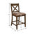Bladwyn 41.5" Brown Full Back Wood Frame Bar Stool With Fabric Seat (Set of 2)