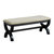 Blanche Brown Wood Frame Black With Fabric Upholstered Cushion Seat Bench