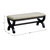 Blanche Brown Wood Frame Black With Fabric Upholstered Cushion Seat Bench