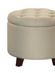 Calera Tufted Storage Ottoman - Beige