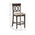 Carlow 42 in. Full Back Wood Frame Bar Stool With Double Cross Back Fabric Seat (Set of 2)