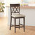 Carlow 42 in. Full Back Wood Frame Bar Stool With Double Cross Back Fabric Seat (Set of 2)