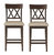 Carlow 42 in. Full Back Wood Frame Bar Stool With Double Cross Back Fabric Seat (Set of 2) - Dark Brown