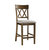 Carlow 42 in. Full Back Wood Frame Bar Stool With Double Cross Back Fabric Seat (Set of 2)