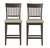 Carlow 42.5 in. Dark Brown Full Back Wood Frame Bar Stool With Slat Back Fabric Seat (Set of 2) - Dark Brown