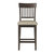 Carlow 42.5 in. Dark Brown Full Back Wood Frame Bar Stool With Slat Back Fabric Seat (Set of 2)