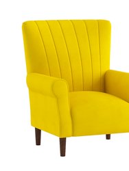 Carlson Velvet Club Channel Tufted Back Accent Chair
