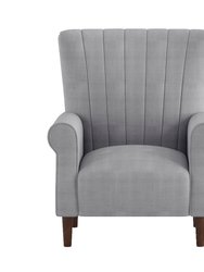 Carlson Velvet Club Channel Tufted Back Accent Chair - Dark Gray