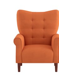 Cecily Velvet Tufted Back Club Accent Chair - Orange