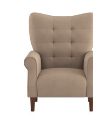 Cecily Velvet Tufted Back Club Accent Chair - Brown