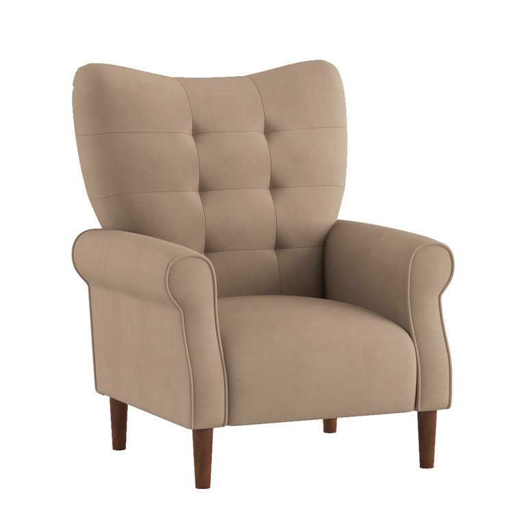 Cecily Velvet Tufted Back Club Accent Chair