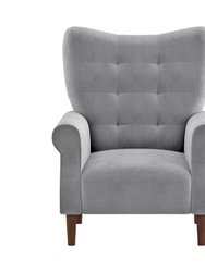 Cecily Velvet Tufted Back Club Accent Chair - Dark Gray
