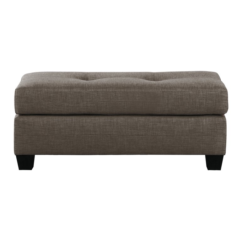 Charley Textured Fabric Upholstery Ottoman - Brown