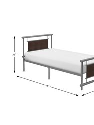 Clematis Silver Metal Frame Twin Platform Bed