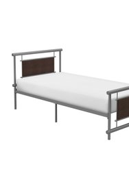 Clematis Silver Metal Frame Twin Platform Bed