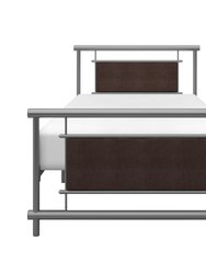 Clematis Silver Metal Frame Twin Platform Bed - Silver