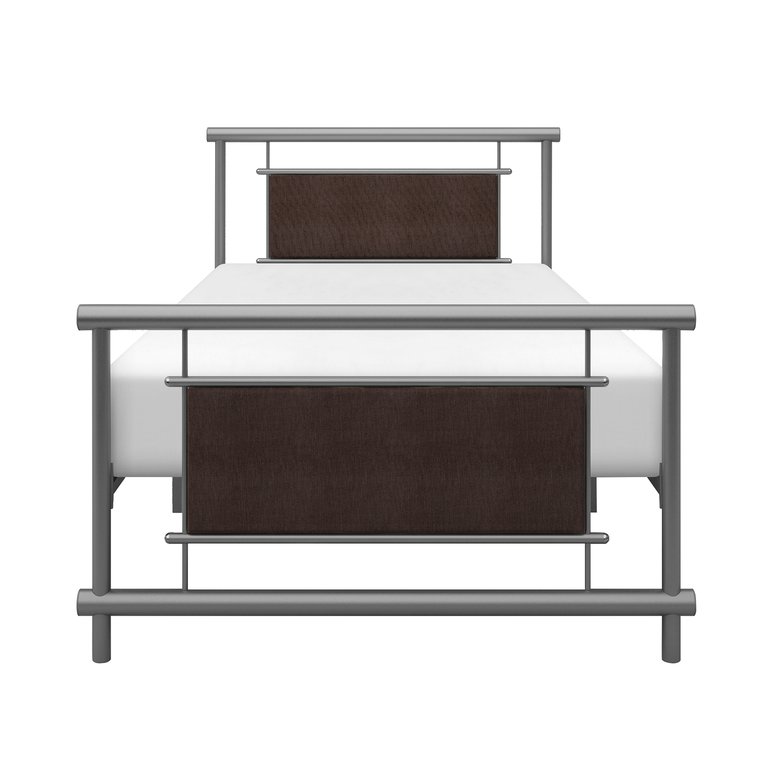 Clematis Silver Metal Frame Twin Platform Bed - Silver