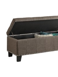 Denby Tufted Upholstered Storage Bench With Nailheads