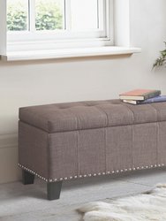 Denby Tufted Upholstered Storage Bench With Nailheads