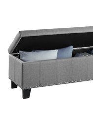 Denby Tufted Upholstered Storage Bench With Nailheads