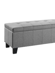 Denby Tufted Upholstered Storage Bench With Nailheads