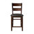 Edam 42 in. Light Cherry Full Back Wood Frame Dining Bar Stool with Faux Leather Seat - Set of 2