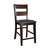 Edam 42 in. Light Cherry Full Back Wood Frame Dining Bar Stool with Faux Leather Seat - Set of 2