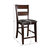 Edam 42 in. Light Cherry Full Back Wood Frame Dining Bar Stool with Faux Leather Seat - Set of 2