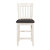 Edgar 40 in. White Wash Full Back Wood Frame Dining Bar Stool with Faux Leather Seat - Set of 2