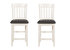 Edgar 40 in. White Wash Full Back Wood Frame Dining Bar Stool with Faux Leather Seat - Set of 2 - White Wash