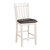 Edgar 40 in. White Wash Full Back Wood Frame Dining Bar Stool with Faux Leather Seat - Set of 2