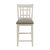 Euro 41.5 in. Antique White Full Back Wood Frame Dining Bar Stool With Fabric Seat (Set of 2)