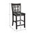 Euro 41.5 in. Dark Cherry Full Back Wood Frame Dining Bar Stool with Faux Leather Seat - Set of 2