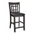 Euro 41.5 in. Dark Cherry Full Back Wood Frame Dining Bar Stool with Faux Leather Seat - Set of 2
