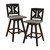 Fenton 37.5 in. Full Back Wood Frame Swivel Dining Bar Stool with Back Wooden Seat - Set of 2 - Distressed Gray and Black