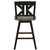 Fenton 37.5 in. Full Back Wood Frame Swivel Dining Bar Stool with Back Wooden Seat - Set of 2