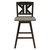 Fenton 37.5 in. Full Back Wood Frame Swivel Dining Bar Stool with Back Wooden Seat - Set of 2