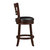 Fischer Dark Cherry Full Back Wood Frame Swivel Bar Stool with Faux Leather Seat