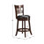 Fischer Dark Cherry Full Back Wood Frame Swivel Bar Stool with Faux Leather Seat