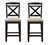 Gilman 42 in. Black Full Back Wood Frame Bar Stool With Fabric Seat (Set of 2) - Black