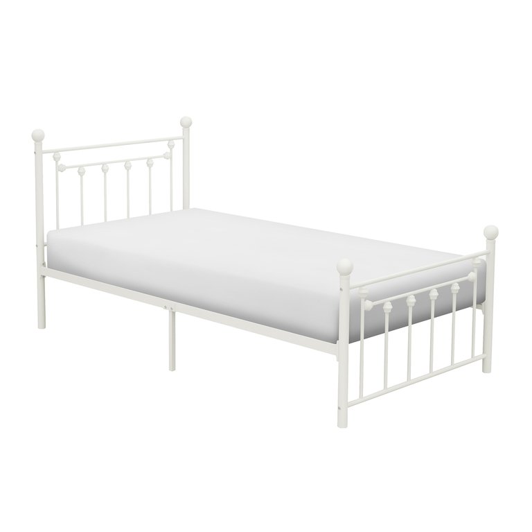 Griffon White Metal Frame Platform Bed