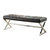 Jaunt Faux Leather Chrome Metal Frame Bench With Upholstered Cushion - Black