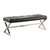 Jaunt Faux Leather Chrome Metal Frame Bench With Upholstered Cushion