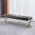 Jaunt Faux Leather Chrome Metal Frame Bench With Upholstered Cushion